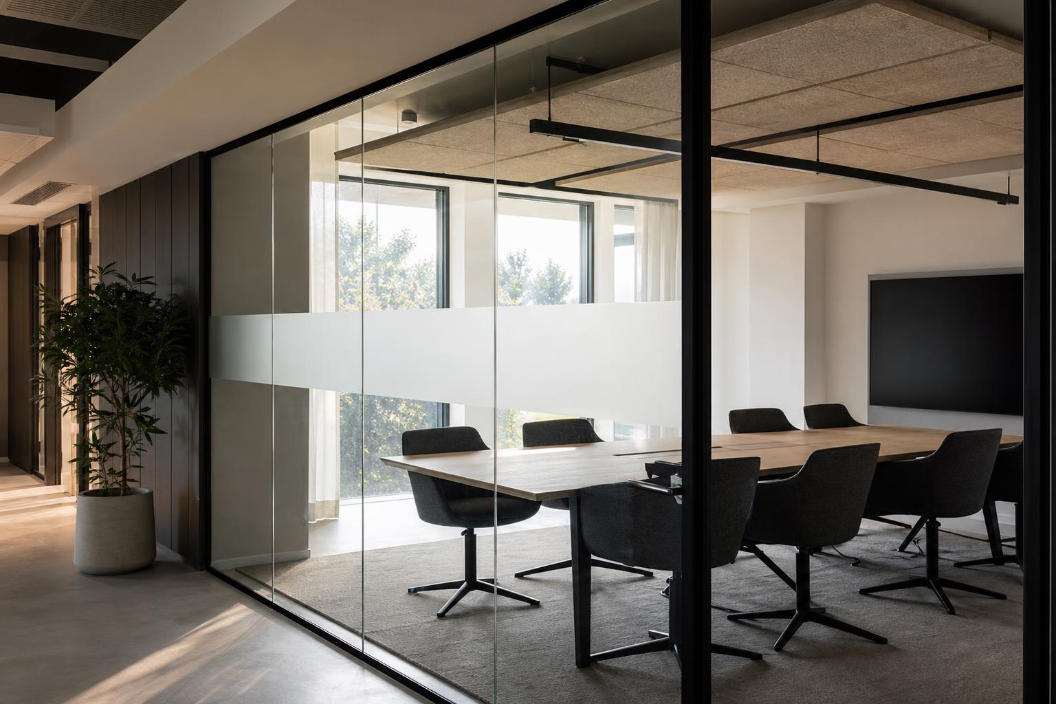 Luxe glaswanden in kantoor